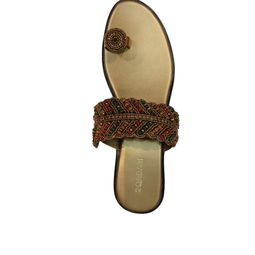 Beaded sandal on a white background